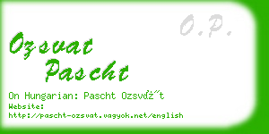 ozsvat pascht business card